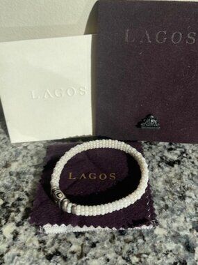 White Lagos Caviar bracelet